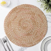 Салфетка сервировочная на стол Доляна &laquo;Серпантин&raquo;, d=38 см, цвет бежевый