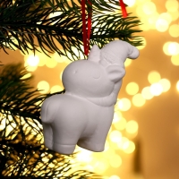 Новый год! Ёлочное украшение под раскраску «Единорог в колпачке» с подвесом, кисть Новый год! Ёлочное украшение под раскраску «Единорог в колпачке» с подвесом, кисть