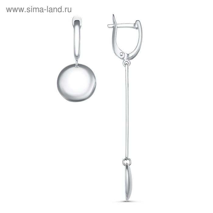 Серьги &laquo;Минимал&raquo; асимметрия, посеребрение