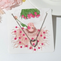 Кулон &laquo;Сердце&raquo;, цвет серебро, 42 см