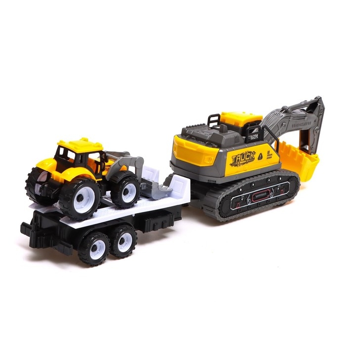 Экскаватор инерционный &laquo;Стройка&raquo;, с прицепом и трактором, МИКС