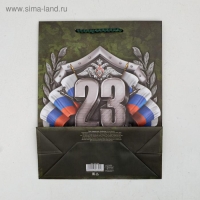 Пакет подарочный ламинированный вертикальный, упаковка, &laquo;Настоящий Защитник!&raquo;, MS 18 х 23 х 10 см