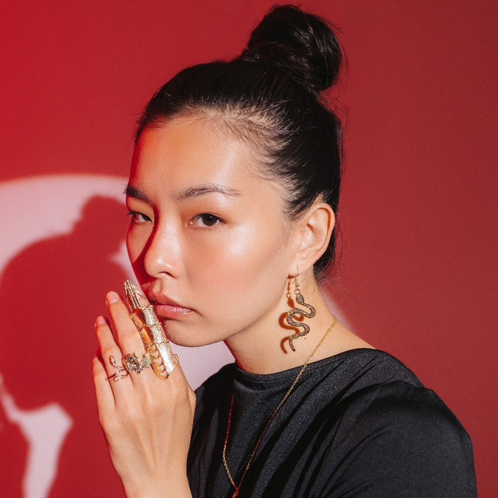 Кольцо &laquo;Змея&raquo; петля, розовое золочение, безразмерное