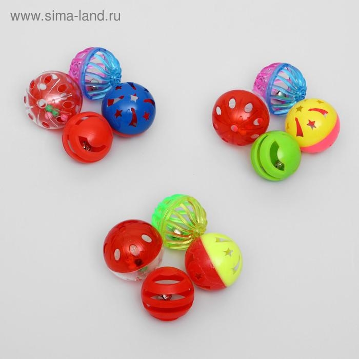 Набор из 4 шариков для кошек, микс цветов Набор из 4 шариков для кошек, микс цветов