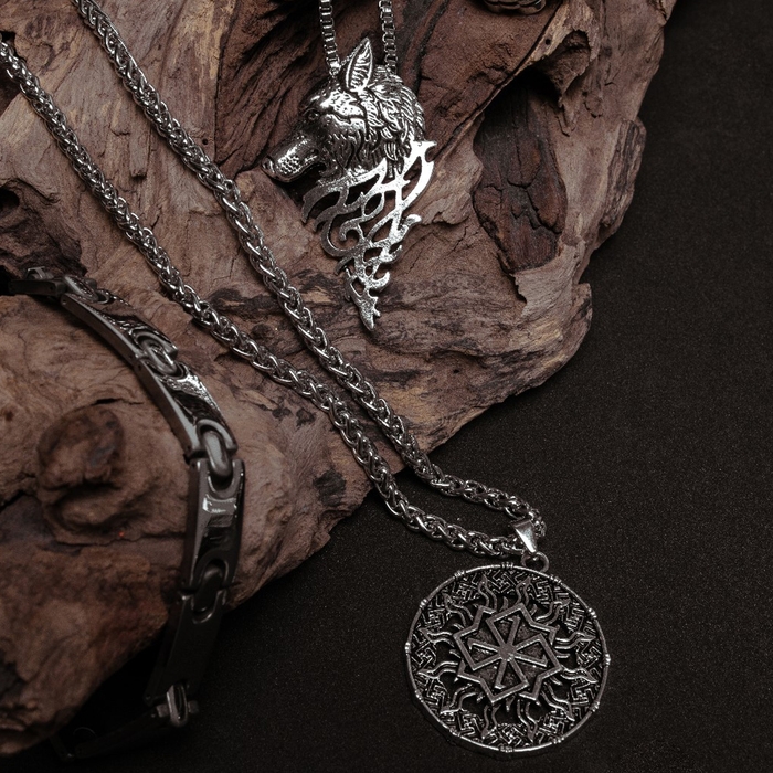 Браслет мужской &laquo;Атлант&raquo; гладкий, цвет серебро, 21,7 см