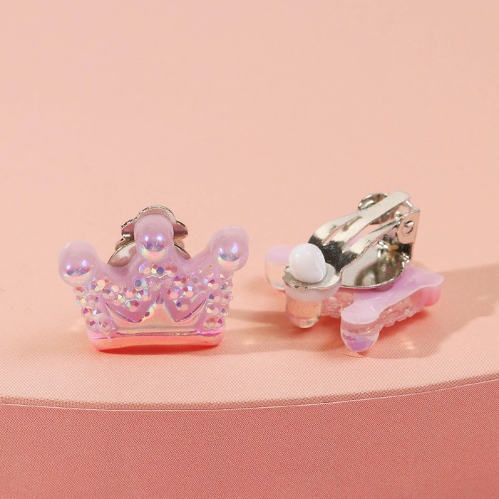 Клипсы детские &laquo;Выбражулька&raquo; корона, цвет МИКС