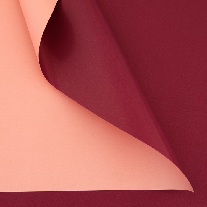 Плёнка для цветов упаковочная пудровая двусторонняя &laquo;Бордо + персик&raquo;, 50 мкм 0.5 х 10 м