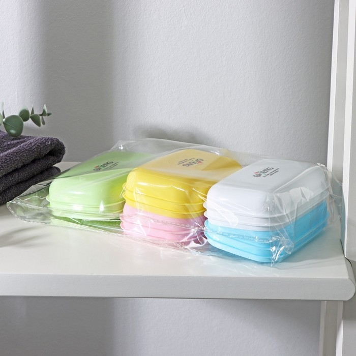 Мыльница пластиковая, 11&times;7,5&times;4 см, цвет МИКС