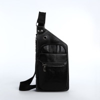 Сумка-слинг мужская из искусственной кожи, цвет чёрный Сумка-слинг мужская из искусственной кожи, цвет чёрный