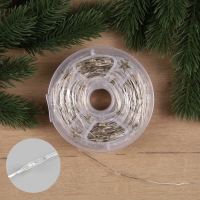 Гирлянда &laquo;Нить&raquo; 100 м роса, IP44, серебристая нить, 1000 LED, свечение мульти, 18 В