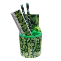 Набор настольный детский "Милитари" (подставка+2 карандаша+линейка+точилка+ластик+блокнот 8 листов) Набор настольный детский "Милитари" (подставка+2 карандаша+линейка+точилка+ластик+блокнот 8 листов)