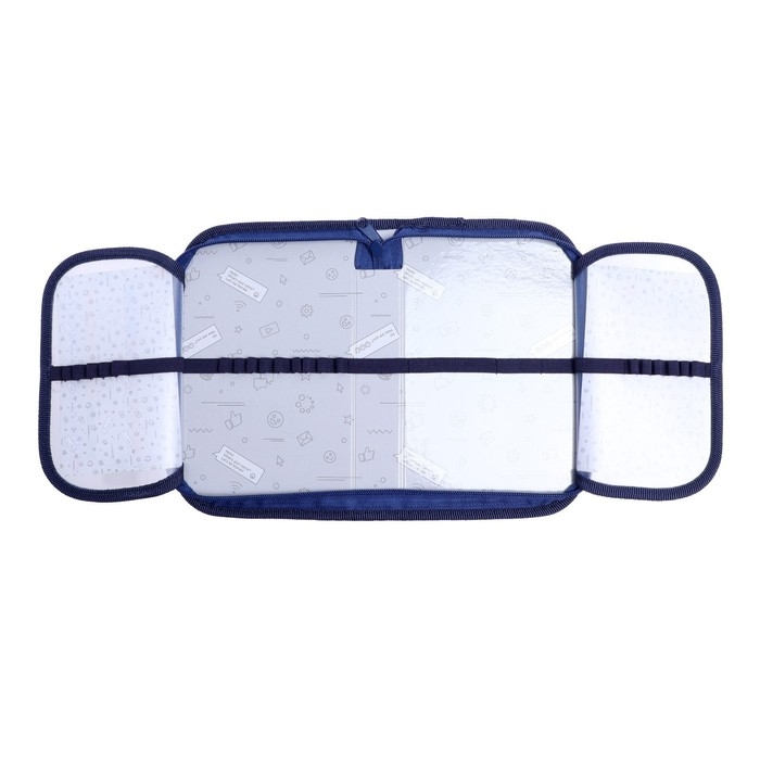 Пенал 1 секция, 130 х 210 х 40 мм, 2 откидные планки, тканевый, Calligrata TOP, Content "Бульдожка"