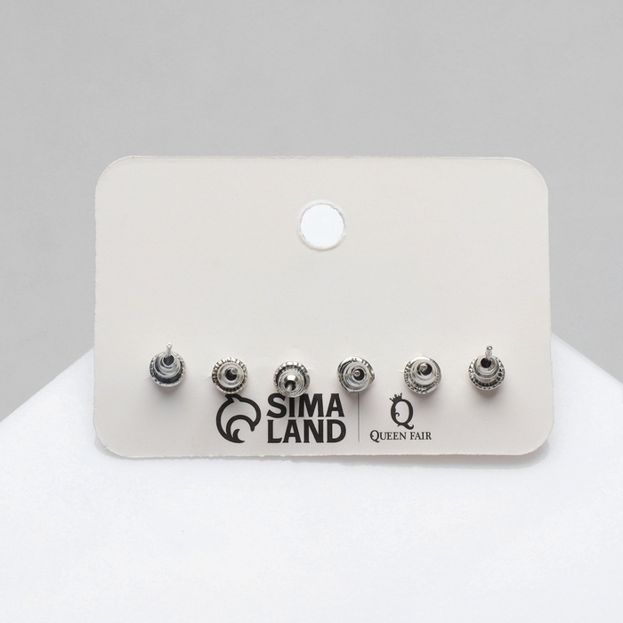 Пусеты 3 пары &laquo;Летние истории&raquo; сердца, цветные