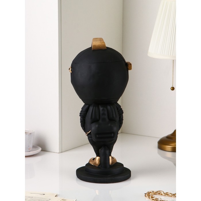 Подставка для мелочей &laquo;Астронавт&raquo;, полистоун, 44 см, цвет чёрный матовый