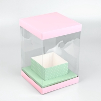 Коробка для цветов с вазой и PVC окнами складная &laquo;Нежность&raquo;, 16 х 23 х 16 см