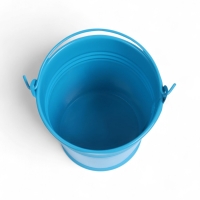 Ведерко декоративное голубое 8x8 см