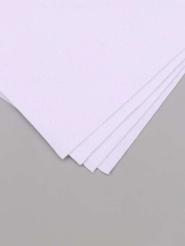 Фетр мягкий 1.5 мм "Белый" набор 4 листа 15х20 см