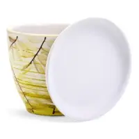 Горшок цветочный поддоном  1 л,  керамика, Тропики (М)