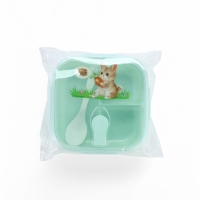 Ланч-бокс с клапаном, 3 секции, "Зайка", 14 х 14 х 5 см