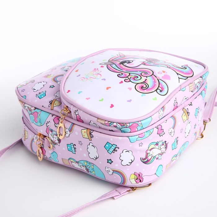 Рюкзак детский на молнии, «Выбражулька», цвет сиренево-розовый Рюкзак детский на молнии, «Выбражулька», цвет сиренево-розовый