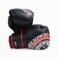 Боксерские перчатки FIGHT EMPIRE, ART, натуральная кожа, чёрные, размер 12 oz