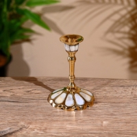 Подсвечник "Грация" латунь, перламутр 10 см