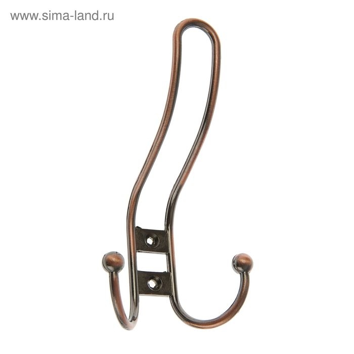 Крючок мебельный ТУНДРА TKT002, трехрожковый, медь, 4 шт TMP