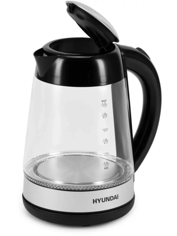 Чайник HYK-G3803 1.7л. 2200Вт черный серебристый