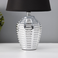 Настольная лампа с абажуром RISALUX &laquo;Мирена&raquo;, Е14, 40 Вт, чёрно-хромовый, 20&times;20&times;33 см