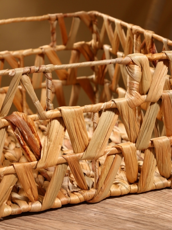 Корзина плетеная 30x23x15 см, водный гиацинт