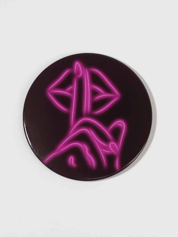 Зеркало (1) б/увел GRL PWR d7см металл/бумага губы PVC/короб QF