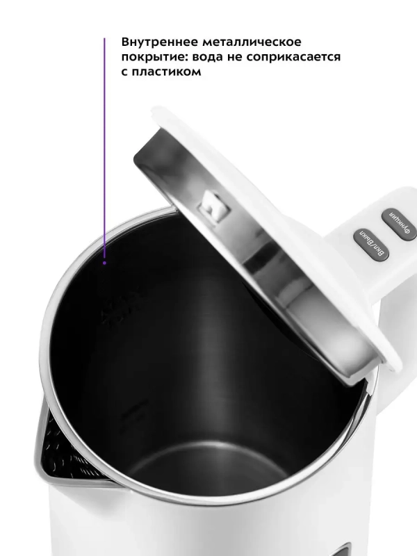Чайник электрический металлический пластик КТ-6115 - 1.5 л