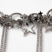 Колье &laquo;Здвёзды&raquo; цепь, цвет серебро