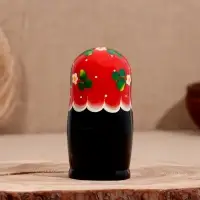 Матрёшка "Весела", красная голова, низ черный, 5-кукольная, 14 см
