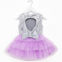 Платье детское с пайетками KAFTAN, размер 36 (134-140 см), лиловый Платье детское с пайетками KAFTAN, размер 36 (134-140 см), лиловый