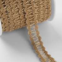 Тесьма декоративная холщовая «Зиг-заг», 12 мм, 10 ± 0,5 м, цвет бежевый Тесьма декоративная холщовая «Зиг-заг», 12 мм, 10 ± 0,5 м, цвет бежевый