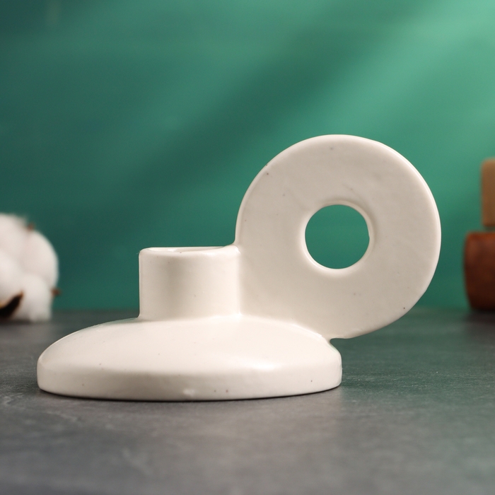 Подсвечник Подсвечник "Лео" белый глянец, 8х13х10см