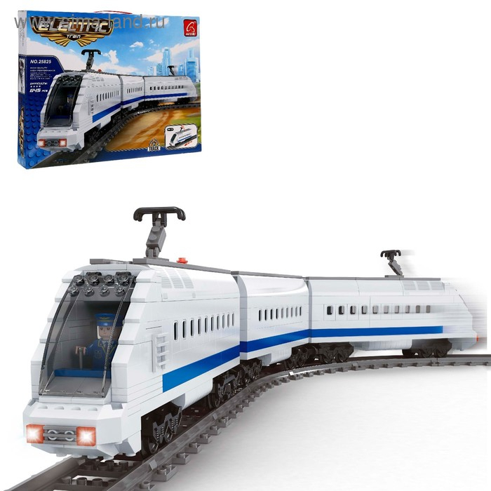 Конструктор &laquo;Ж.Д. Сапсан&raquo;, ездит по рельсам, работает от батареек, 606 деталей