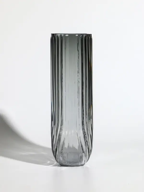 Ваза стекло настольная "Айрис" 23,5х17х7 см, серый