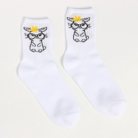 Носки женские "Зайка", цвет белый, размер 23-25 Носки женские "Зайка", цвет белый, размер 23-25