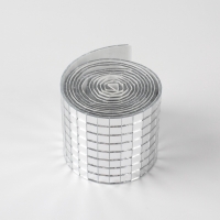 Зеркальная мозайка клеевая, 0,5 &times; 0,5 см, 8 рядов 4 см &times; 1 м, серебряное стекло