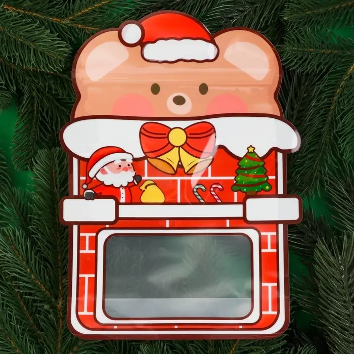 Пакет подарочный, &laquo;Камин&raquo;, с zip - lock застежкой, 20&times;27+6.5 см