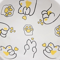 Миска керамическая "Лапа Кота" 150 мл  13 x 9 cм, белая