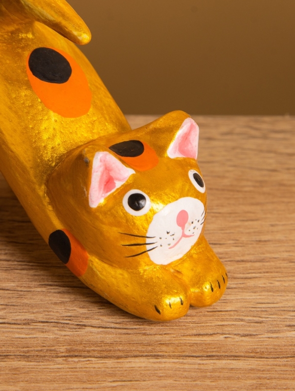 Сувенир &laquo;Потягивающийся Кот&raquo;, 2.5&times;6&times;5 см, дерево, золото