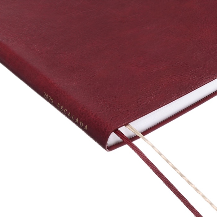 Ежедневник датир 2025г А4 120л ESCALADA, мяг обл, иск кожа, тисн ф, ляс, бл 80г/м2,бордовый Ежедневник датир 2025г А4 120л ESCALADA, мяг обл, иск кожа, тисн ф, ляс, бл 80г/м2,бордовый