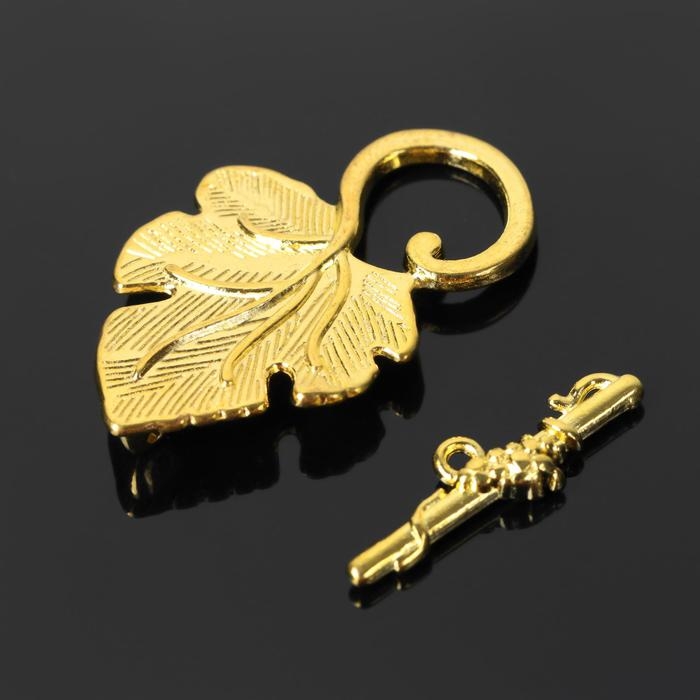 Замок-тоггл &laquo;Виноград&raquo;, 36&times;23 мм, цвет золото (набор 2 шт.)