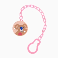 Набор: Соска - пустышка с держателем &laquo;Коала&raquo;, классичекая, +6 мес, цвет коралловый