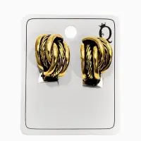 Клипсы "Винтаж" узел, цвет чернёное золото