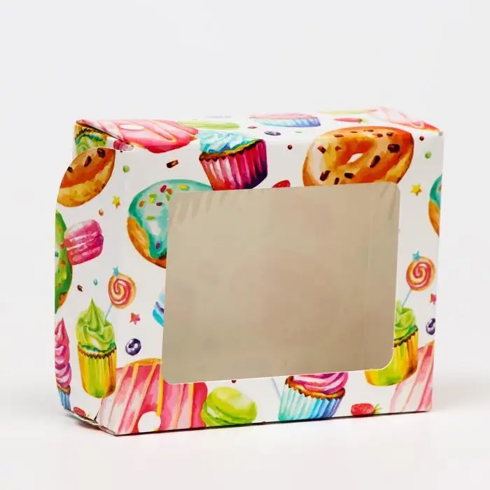 Коробка складная "Пончики", 10 х 8 х 3,5 см