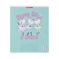 Тетрадь 18 листов в клетку "КотоДевочки", обложка бумага, текстура, блок офсет, МИКС